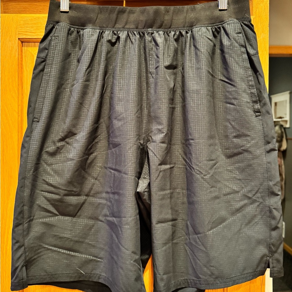 Apana Black Athletic Shorts with Subtle Texture